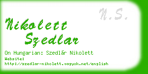 nikolett szedlar business card